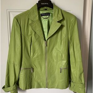 Pamela McCoy green snakeskin leather jacket